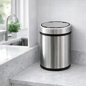 Lixeira Inox Automática 8 Litros Sensor Banheiro Cozinha