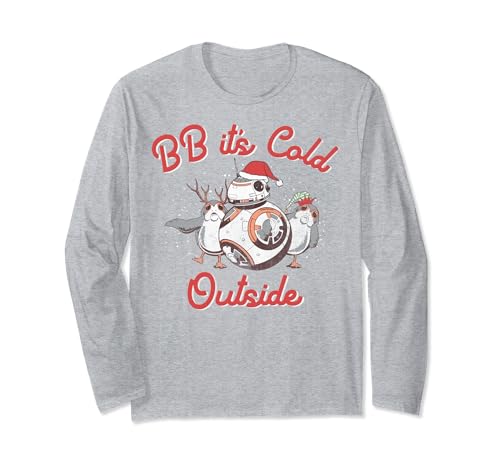 T-shirt Star Wars de Noël à manches longues BB-8 en coton pour homme et femme