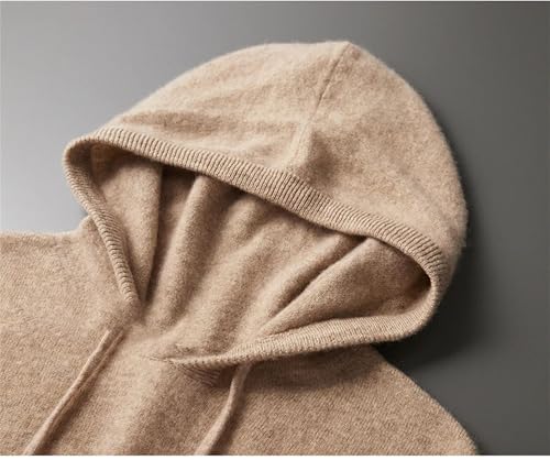 Men's Solid Merino Wool Hooded Sweater Knitted Casual Long Sleeve Solid Color Sweater Top4