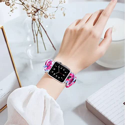 Scrunchie Watch Bands for Women Compatible with Apple Watch 38mm 40mm 41mm 42mm 44mm 45mm, Elastic Scrunchy Replacement Band Soft Stretchy Band For iWatch Series 7/6/5/4/3/2/1/SE (5 Pack C,S-Size) - image 7