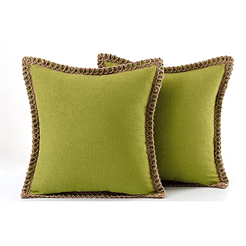 Desconocido Fundas de cojín de Lino y algodón, Paquete de 2 Fundas de Almohada cuadradas Decorativas, decoración del hogar para sofá, Cama, Silla, 50 x 50 cm