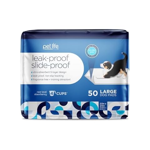 Pet Life Unlimited Smart Prints Large Puppy Pads, Pee Pads for Dogs, Dog Training Pads - Leak-Proof, Slide-Proof, Bleach & Dye Free Dog Pee Pads - Made in The USA - 24" x 22" - 50 Count (L) Cover