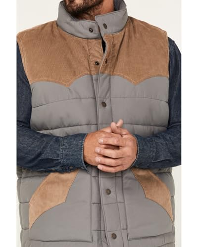 Wrangler Men's Fence Post Western Yoke Snap Puffer Vest - 112353406 Medium US3