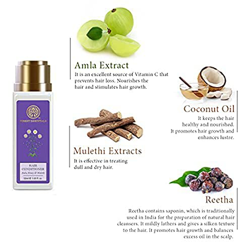 Image of Forest Essentials Ayurvedic Hair Conditioner Amla Honey & Mulethi | Nourishing Conditioner for Smooth Shiny Hair | Sulphate & Paraben Free |