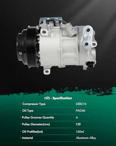 Image of SCITOO AC Compressor Rapid Cooling for Dodge for Dart 2.0L 2.4L 2013-2016 | Fast Cooling, Ultra Low Noise (≤72 dB)Air Conditioner Compressor with Clutch, Easy Installation, 68102839AD 68102839AE