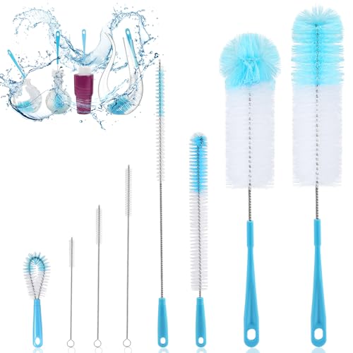 Accesorios De Alimentación, Kitchen BYHANG Cepillo para biberones,Set de 8 cepillos de Limpieza, Cepillo para Lavar Botellas,para Lavar Todo Tipo de Bote, Tapones, tarros,pajitas, tarros de Vidrio...
