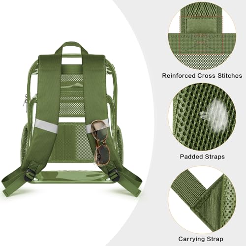 Image of PAMANO Clear Backpack, Heavy Duty Transparent Reinforced Bottom See Through for College, Travel Work Security