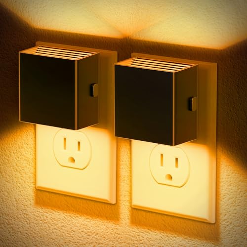 Image of JandCase Night Light, Automatic Night Lights Plug into Wall, 2 Pack Modern Night Lights with Auto Light Sensor, Amber Brightness Adjustable Nightlight for Kids Bathroom Hallway Kitchen Bedroom Decor