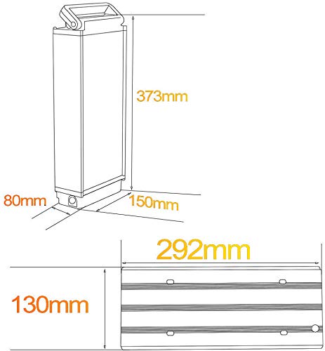 X-Go Rear Rack Ebike Battery 48V 20Ah Large Capacity Back Carrier Li-Ion Battery For 200W-1000W E-Bike Electric Bicycle, No Rack (Battery With Lamp+Charger) #TOP3