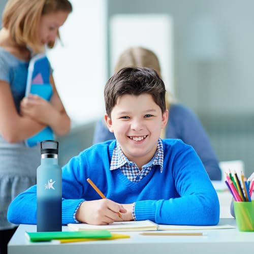 KollyKolla Thermosflasche 500ml, Wasserflasche Kohlensäure Geeignet, Auslaufsicher Wasserflasche mit Strohhalm, BPA-Frei, Doppelwandige Vakuumisolierte, Trinkflasche für Schule, Reisen, Camping