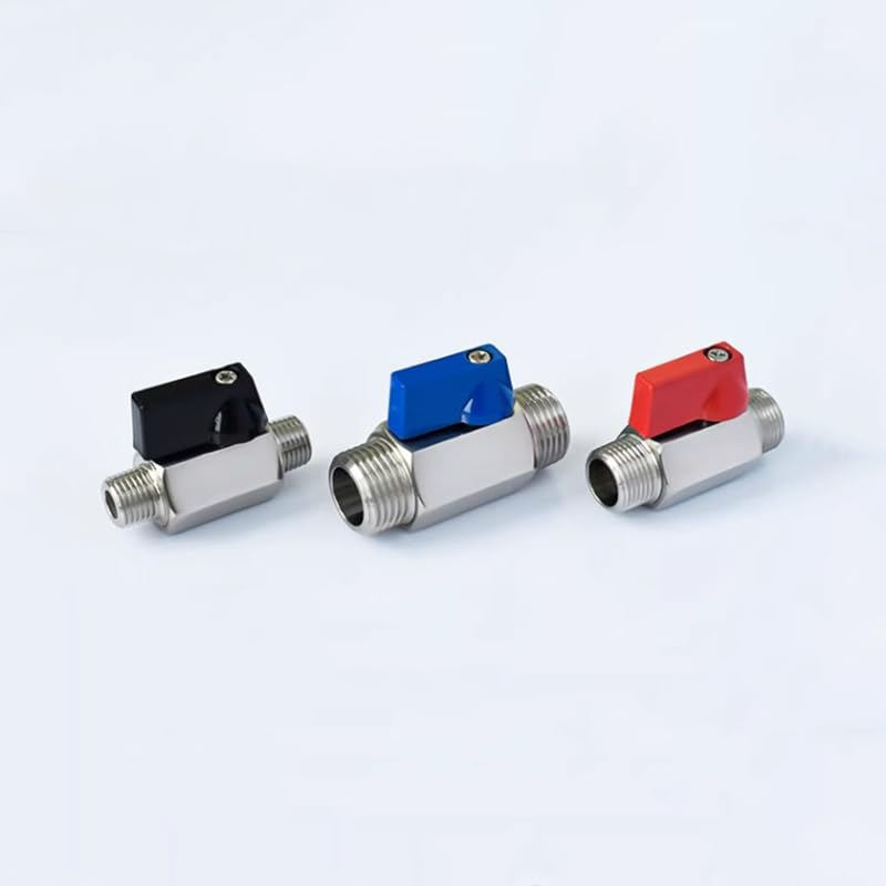 Adaptador para Grifo de depósito de Agua Conector Adaptador de válvula de Bola de Drenaje de Acero Inoxidable 304, Hilo Macho Hembra(Black Male,BSP1)