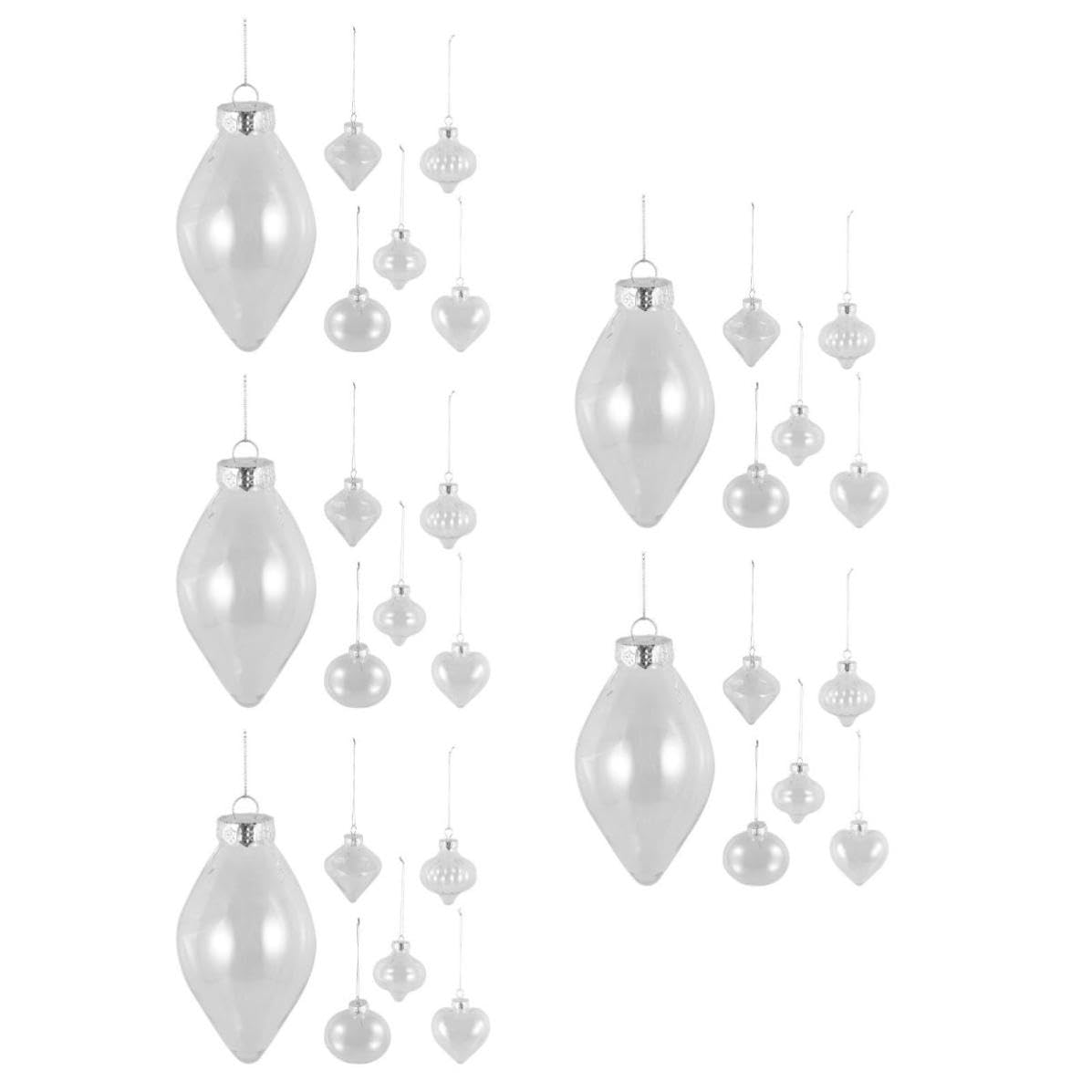 Abaodam 5 Pièces Boules Décoratives Transparentes en Plastique Pet Légères D'ampoule Ficelle Suspendue pour Décorations Festives de Noël Élégantes et Faciles à Accrocher