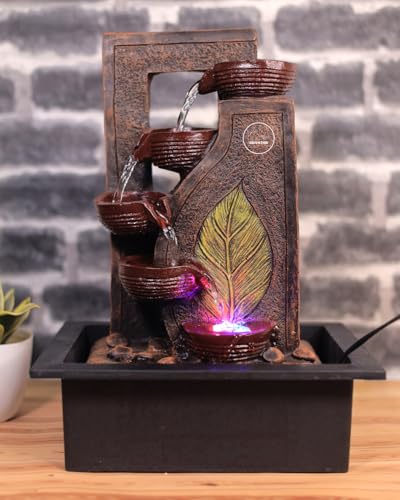 Image of Water Fountain for Home Tabletop Indoor Water Fountain for Living Room Waterfall Fountain Indoor Home Decor Table Top Fountain Waterfall Showpiece Indoor Fountain (Coca-Cola)