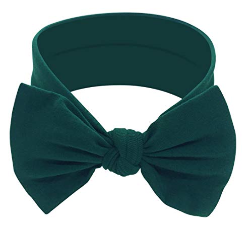 Babygiz - Fascia per capelli in cotone fatto a mano, con fiocchi, accessori per capelli per bambini (verde scuro, 1), verde scuro, 3-36 mesi