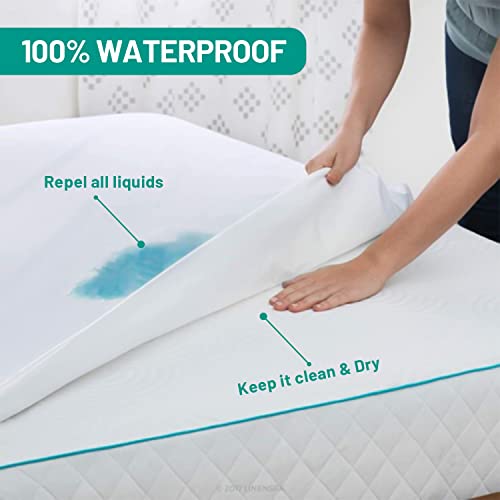 Twin Mattress Protector-Waterproof Mattress Pad Cover For Twin Size Bed Fitted Cotton, Hypoallergenic Bed Cover Mattress Cover Ultra Soft 3D Breathable Deep Pocket 8"-21" Comfort And Protection #TOP3