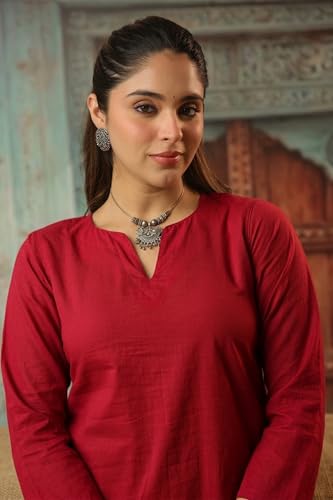 Image of REAM Women's Cotton Sleeveless Kurti and Farshi Salwar Set, Black, Ethnic Wear, Casual and Festive
