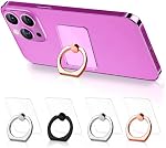 4 Pcs Cell Phone Ring Holder Stand – Finger Ring for Phone Case with Free Rotation 360° Kickstand, Acrylic Build 1.37", Adjustable View Angle – Clear Grip for Secure Hold & Easy Setup