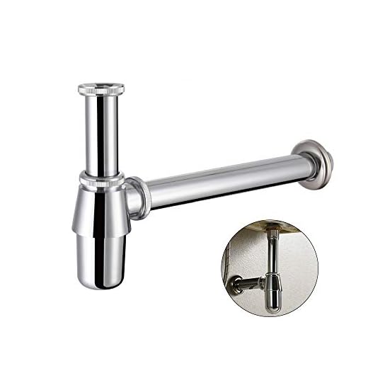 Chrome Bathroom Basin Sink Bottle Trap Waste Pipe 1-1/4 inch Slip Inlet Drain Tube Kit …