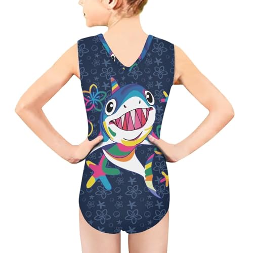 Image of Mumeson Girls One Piece Swimsuits Lightweight V-Neck Swimwear Bathing Suits for Little Girls 3-14 Years