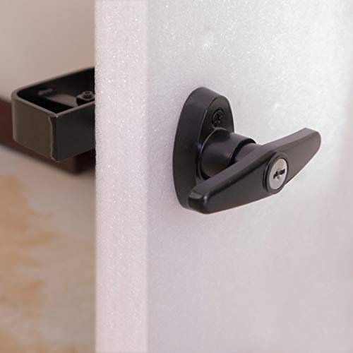 Natasher Shed Lock THandle Lock Kit, 51/2" Black Shed Door Lock with