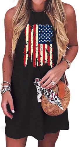 Image of Hotter Than a Hoochie Coochie Mini Dress Women Vintage Country Music Tank Dress Sleeveless Summer Vacation Dress