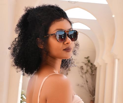 FEISEDY Retro Square Aviator Sunglasses Women Men 70s Vintage Trendy Plastic Frame Sun Glasses B28353