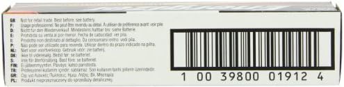 Barcode and industrial use notice on Energizer battery packaging