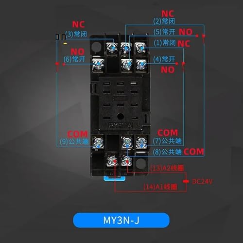 Relé de potencia de bobina DC 36V MY3NJ de 11 pines con base de enchufe PYF11A 5