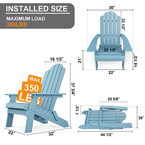 Mximu 2024030503 Folding Adirondack Chair Weather Resistant Plastic Fire Pit Chairs Adorondic Plastic Outdoor Chairs thumb #1