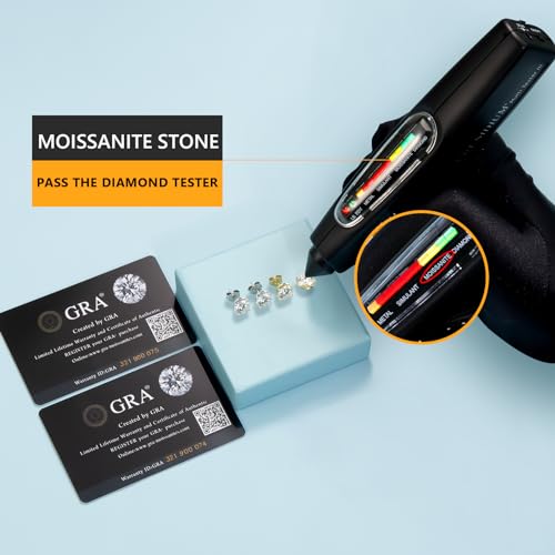 KRKC 0.6-3ct Moissanite Stud Earrings, Lab Created Diamond Stud Earring for Women, D Color VVS1 Clarity, S925 Sterling Silver, Hypoallergenic,14K White Gold, Friction Back Earrings Jewelry Gifts for Women Men4