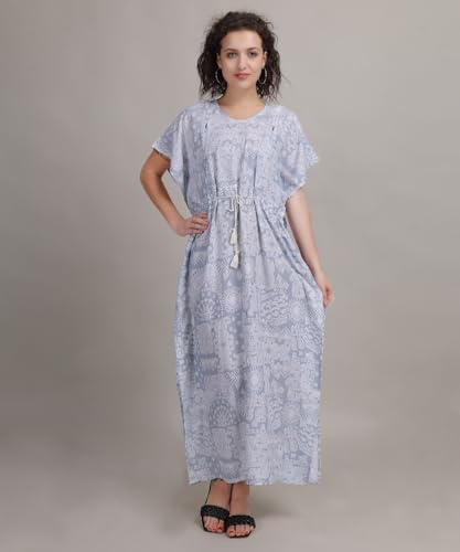 Image of Fabme Women's Printed Kaftan Nursing and Maternity Nighty