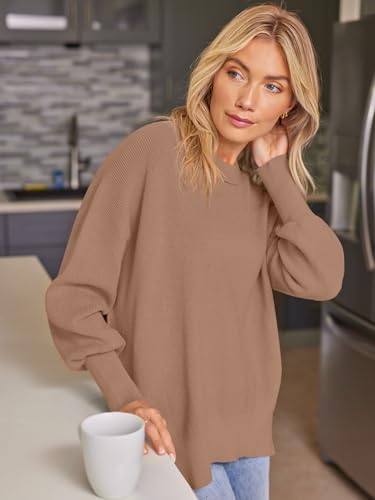 Image of EFAN Womens Oversized Sweaters Batwing Sleeve 2026 Fall Fashion Outfits | Trendy Chunky Knit Pullover, Slouchy Fit Clothes, Cozy Layering Essentials, Cute Winter Clothing, Comfy Casual Daily Wear