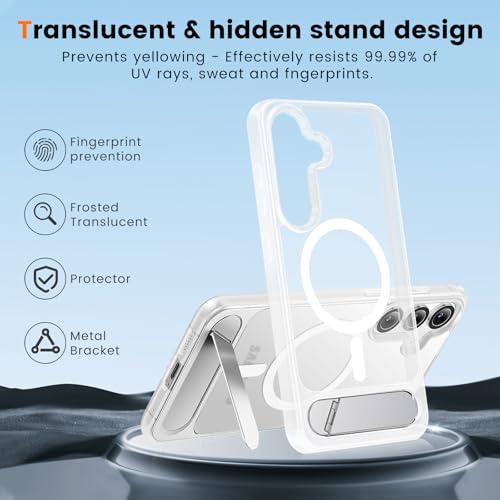 Coque Samsung S25 magnétique avec support titane antichoc - 4