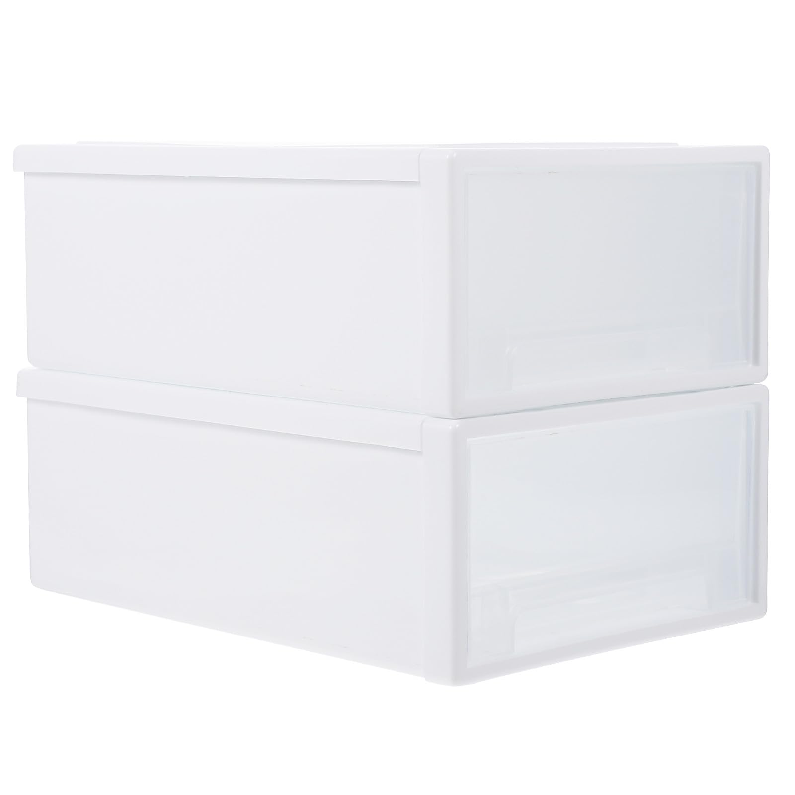 2 pezzi Scatole Organizer Trasparenti in Plastica Contenitori per Scarpe e Vestiti Organizer Armadio Compatto e Ventilato Facili da Pulire e Impilabili