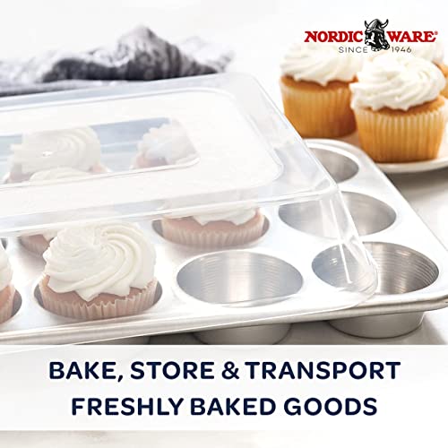 Nordic Ware Muffinform mit hohem Deckel, 12 Mulden, naturfarben