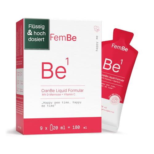 Hochdosiertes Cranberry-Konzentrat + 2.000 mg D-Mannose & 75 mg Vitamin C, praktisch dosiert, vegan & ohne Zuckerzusatz, zur zuverlässigen Unterstützung bei Blasenentzündungen – 9 Sachets à 20ml
