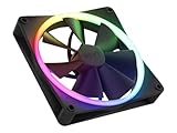 NZXT F140 RGB Fans - RF-R14DF-B1 - Advanced Lighting Customization - Whisper Quiet Cooling - Twin (Fan & Controller Included) - 140mm Fan - Black