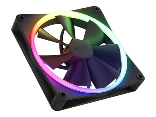 Image of NZXT F140 RGB Fans - RF-R14DF-B1 - Advanced Lighting Customization - Whisper Quiet Cooling - Twin (Fan & Controller Included) - 140mm Fan - Black