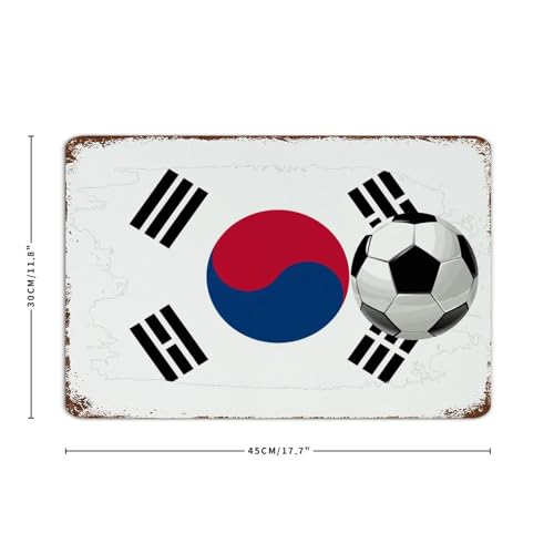 Panneau en métal football Corée du Sud drapeau déco murale
