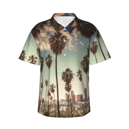 Chemise hawaïenne homme boutonnée à manches courtes : top tropical décontracté pour l'été