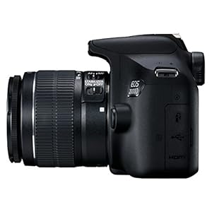 Canon EOS 2000D Spiegelreflexcamera, met lens EF-S 18-55 F3.5-5.6 IS II (24,1 MP, DIGIC 4+, 7,5 cm (3.0 inch) lcd-scherm…