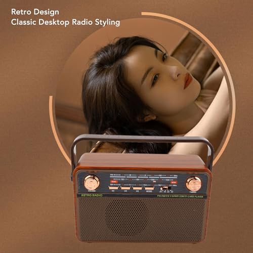 Radio portátil 4 en 1 AM FM con Bluetooth y batería recargable miniatura 3
