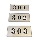 Seagron ルームナンバー プレート 部屋番号 番号プレート おしゃれ アクリル製 3.5×8cm×0.2cm (301+302+303シルバー)…