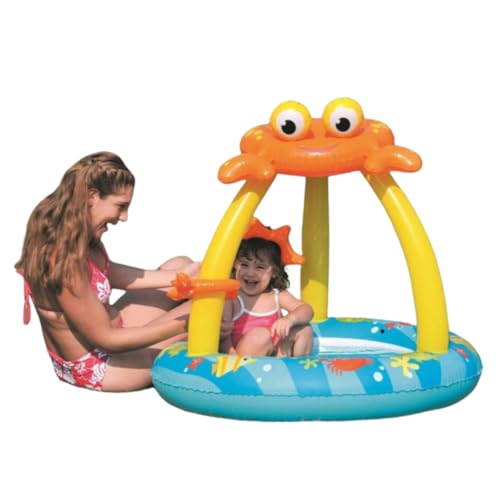 Piscina Infantil Verão Praia inflável com cobertura caranguejo 50L