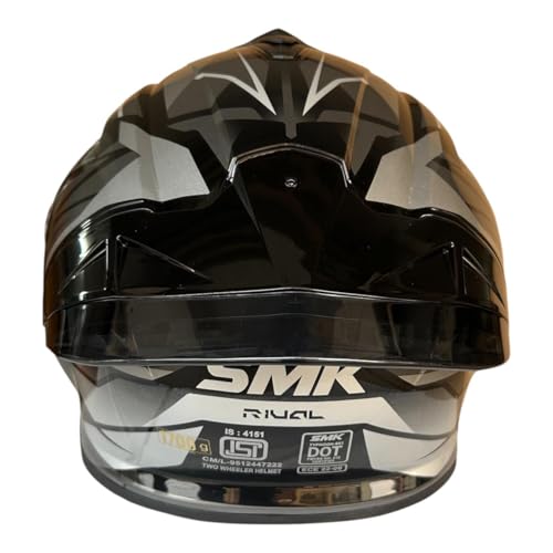 Image of SMK Typhoon Rival Full Face Dual Visor Helmet, Dual Spoiler, ISI DOT ECE 22.06 Certified