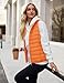 YUCOLEN Women's Quilted Puffer Vest with Inner Pockets Winter Warm Lightweight Sleeveless Stand Collar Puffy Jacket 2026(Orange, Large)