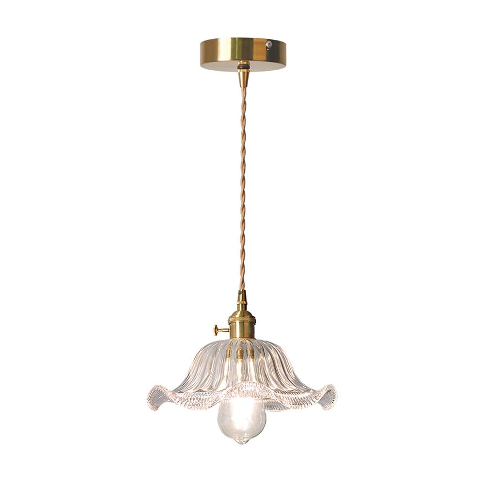 Suspension verre transparent îlot de cuisine luminaire salle à manger rustique