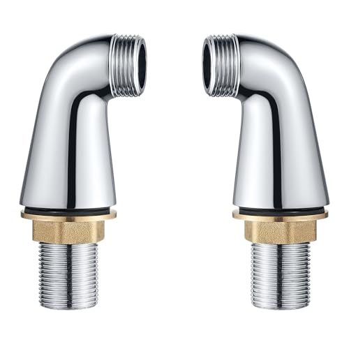 Deck Mounted Bath Taps Mixer Leg Pillar, Standard Bath Filler Tap Pillar, Shower Mixer Tap Legs Adapter Extension, Shower Tap Attachment, Solid Brass Body Chrome Finish, G3/4