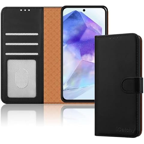 iCatchy Samsung Galaxy A55 Leather Wallet Case Cover