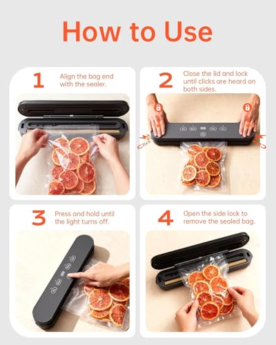 75kPa Vacuum Sealer Machine Compact Vacuum Sealer for Food 4 in 1 Food Sealer Digital Time - image 3